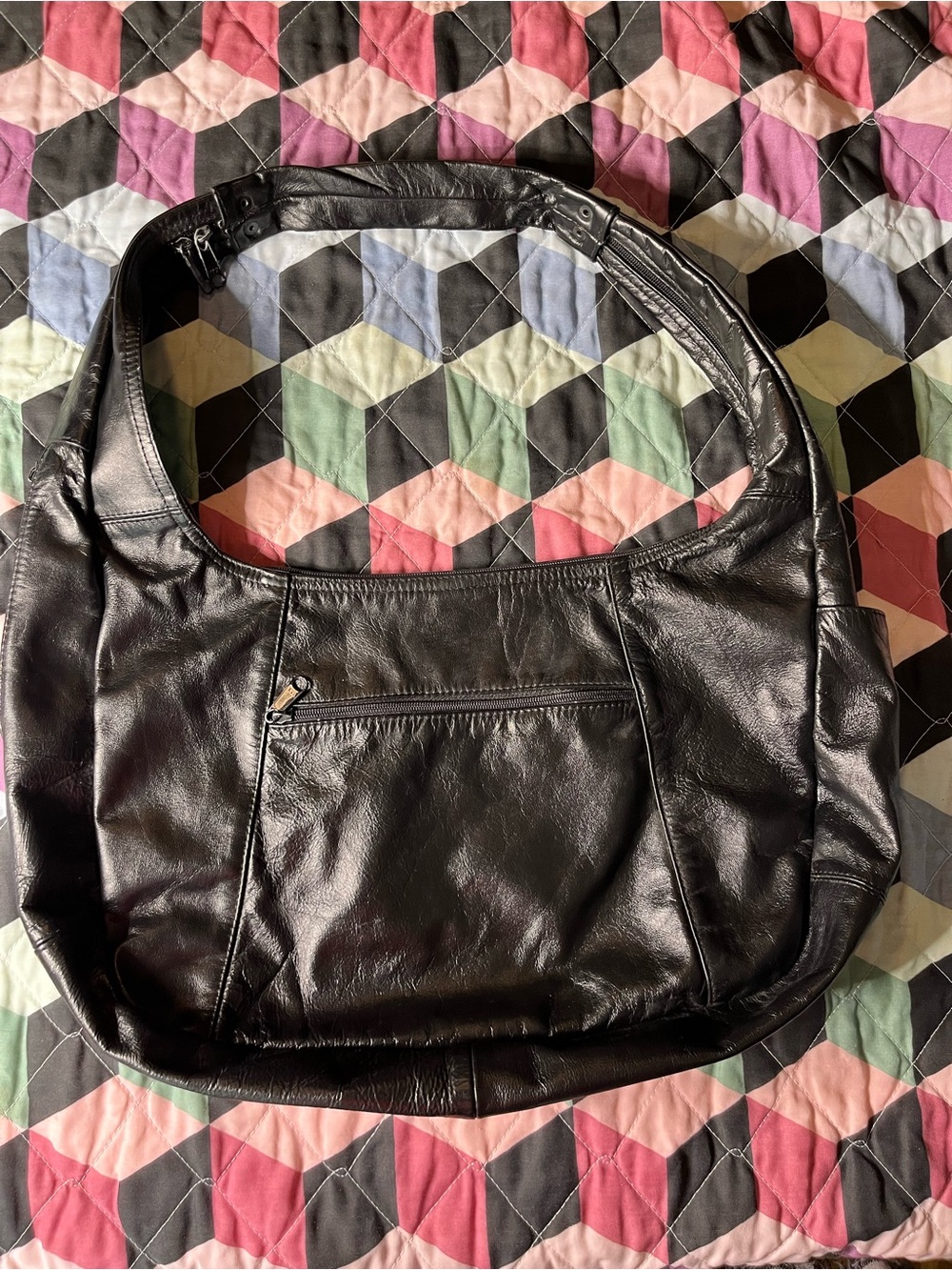 Vintage Leather Hobo Style Bag-Made in Mexico